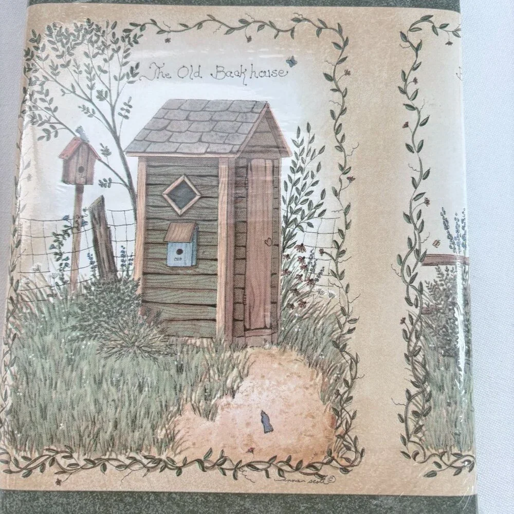 Vintage Expressions Country Themed Outhouses 3x Wallpaper Border‎ Decor 15 yds